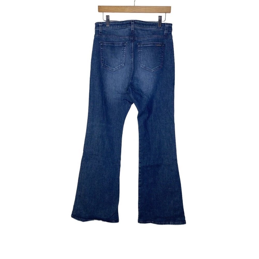 MICHAEL Michael Kors Selma Shank Flared Jeans‎ Blue Pockets Size 8 - Picture 3 of 8
